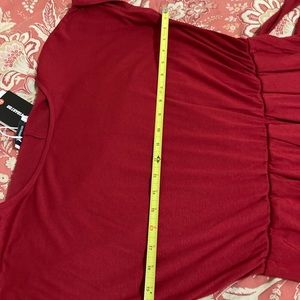 Faux wrap dress with tulip skirt